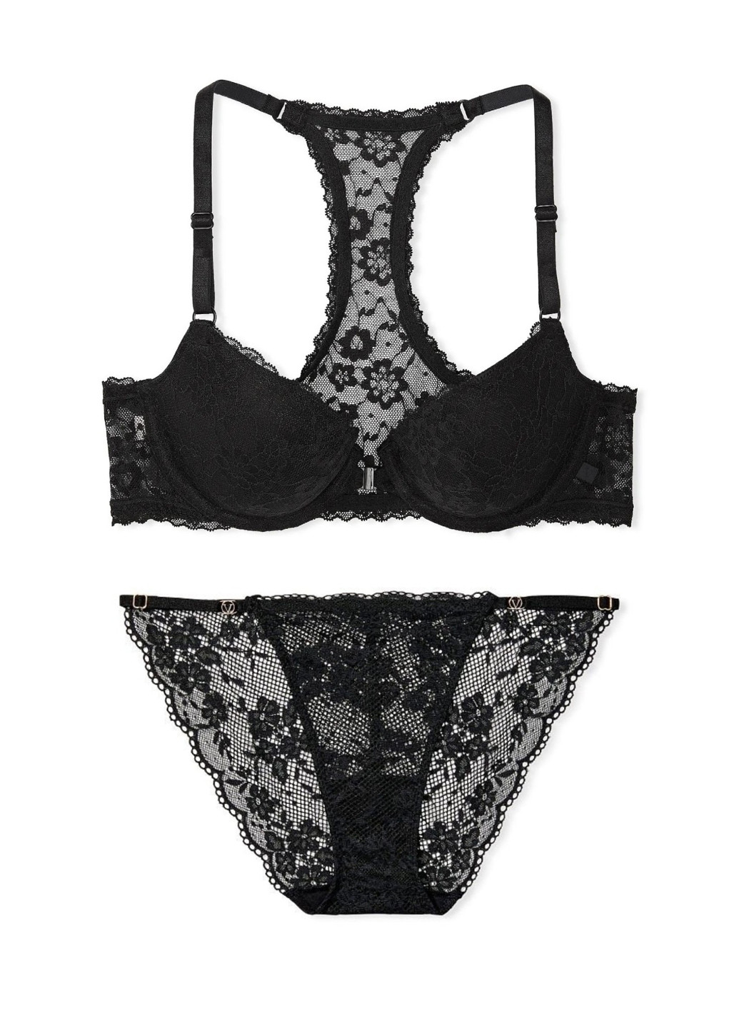 Чорний демісезонний комплект (бюстгальтер, трусики) Victoria's Secret