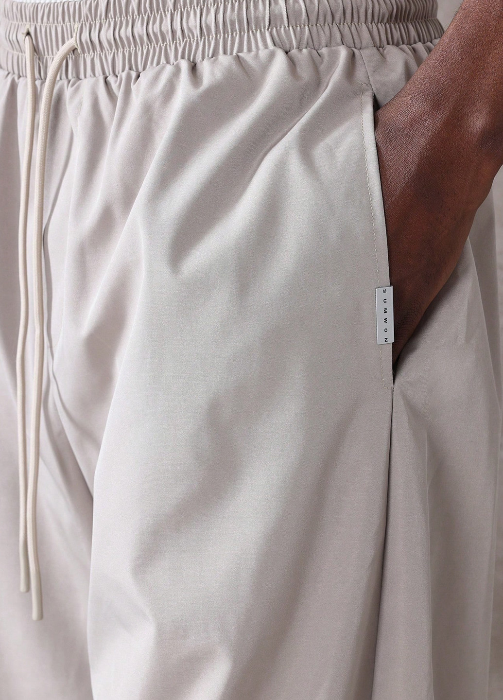 Бежевые кэжуал демисезонные палаццо брюки SHEIN