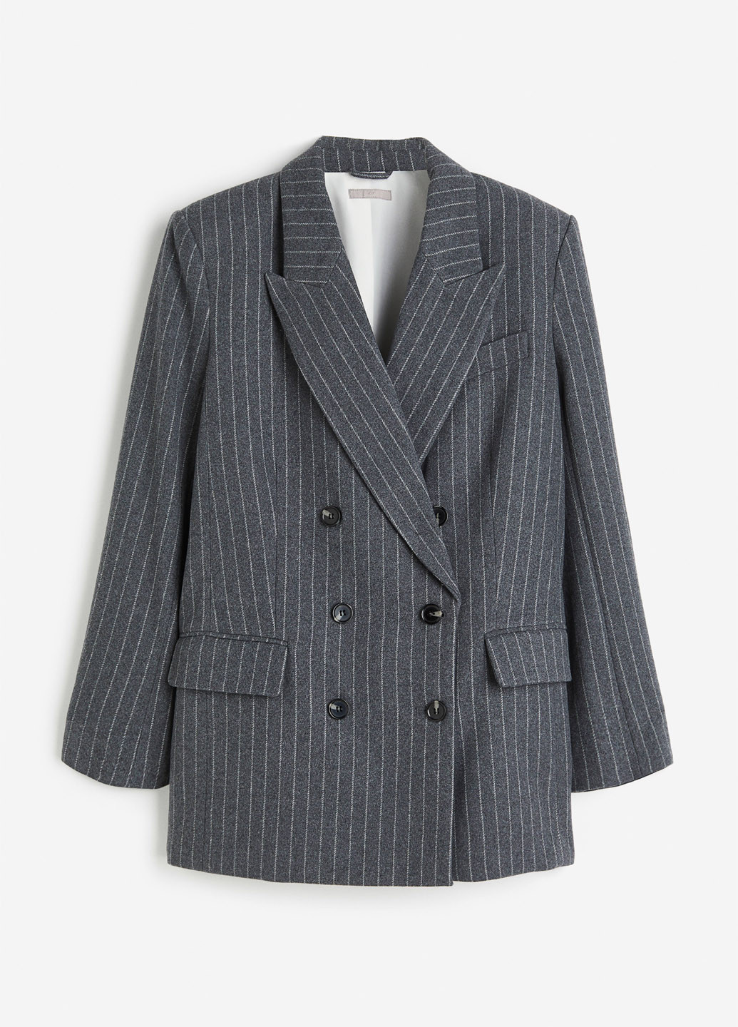Серый женский жакет H&M полосатый - демисезонный