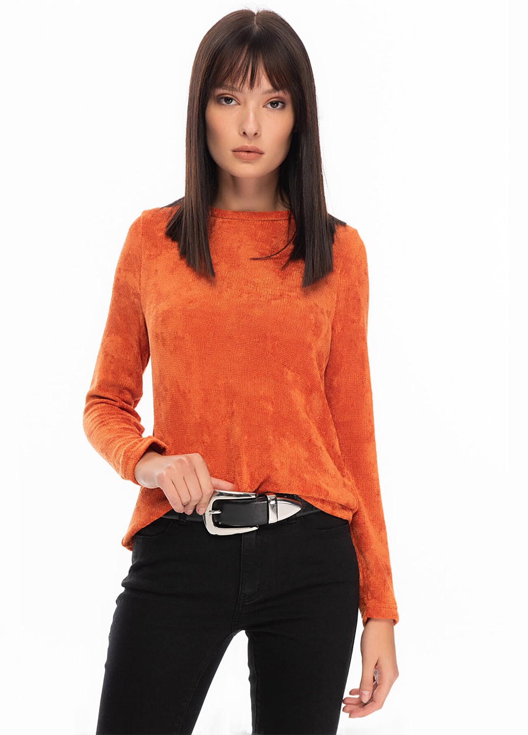 Оранжевый зимний свитер Vero Moda