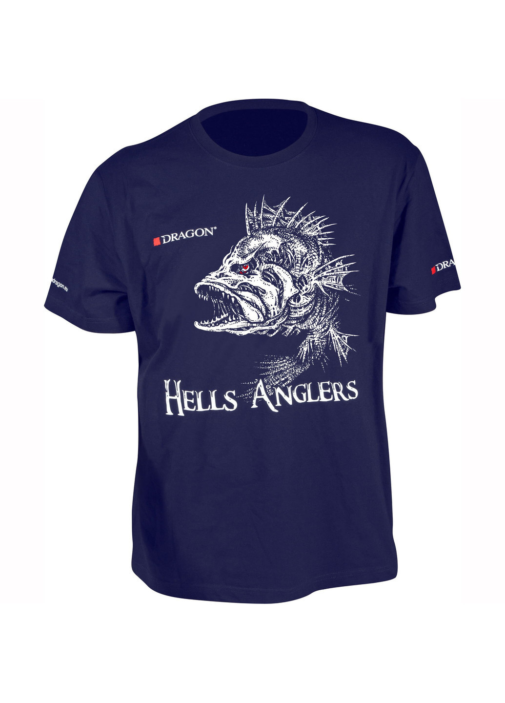 Синяя футболка "hells anglers (окунь) navy Dragon