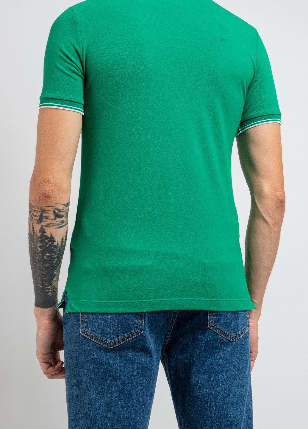 Темно-зеленая черная футболка-поло с вышитым логотипом Stone Island