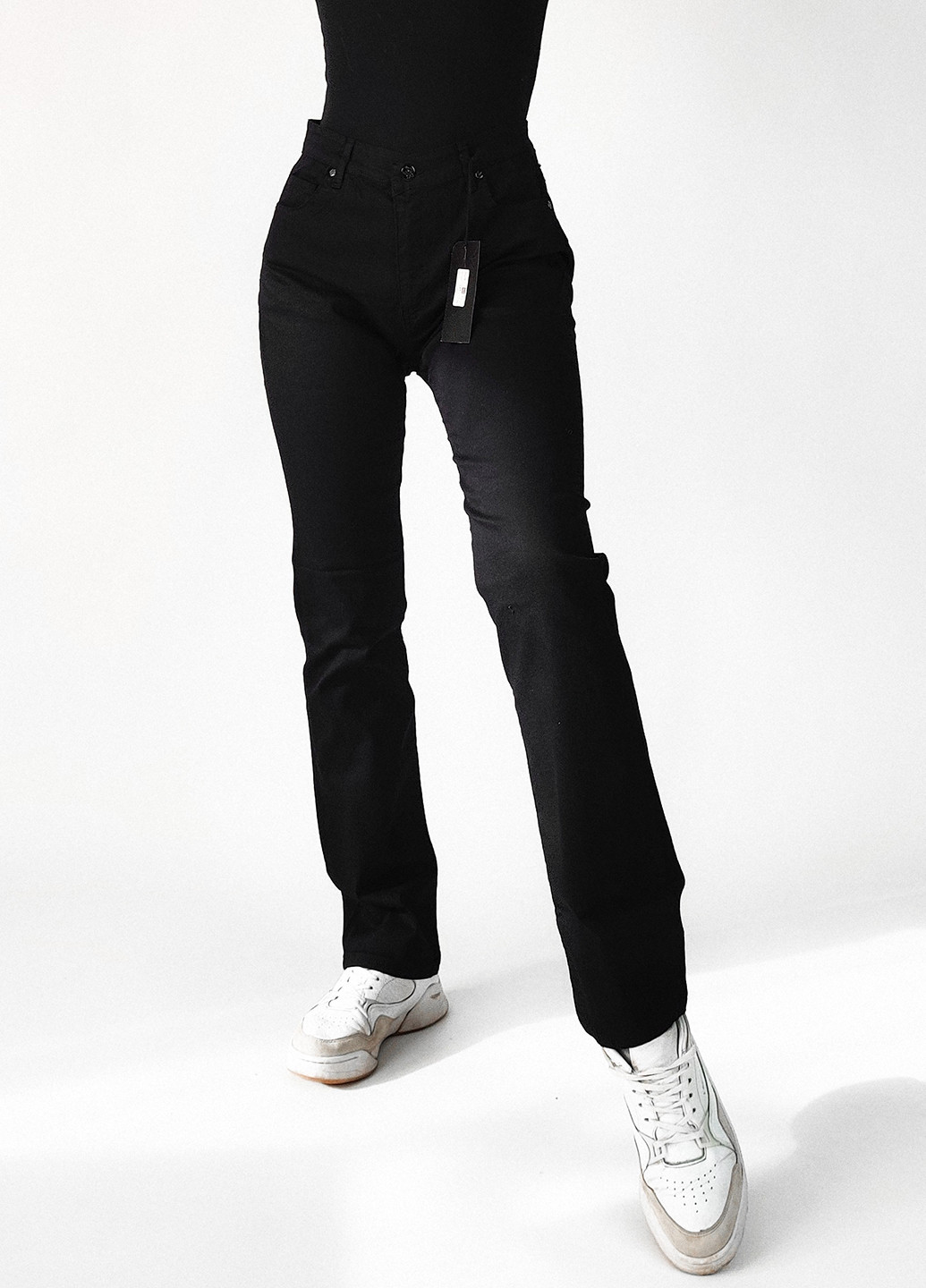 Черные демисезонные прямые джинсы Denim