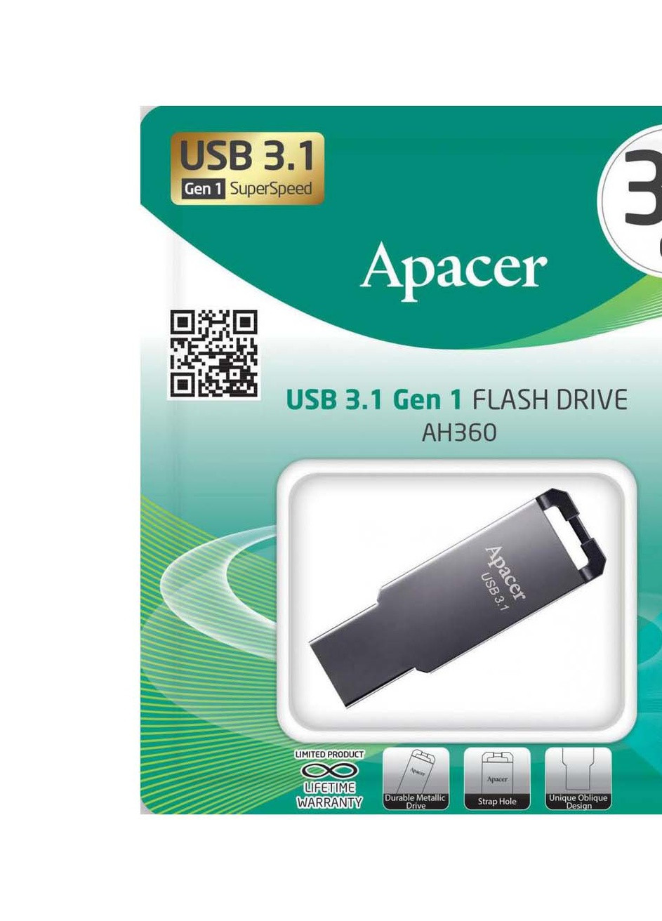 USB флеш накопитель (AP32GAH360A-1) Apacer 32gb ah360 ashy usb 3.1 gen1 (232750068)