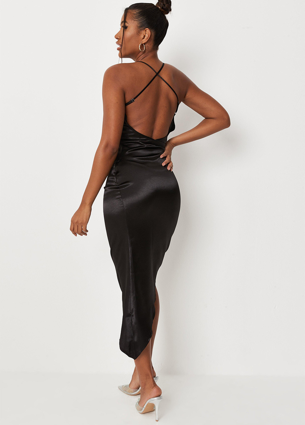 Чорна кежуал сукня з відкритою спиною Missguided однотонна