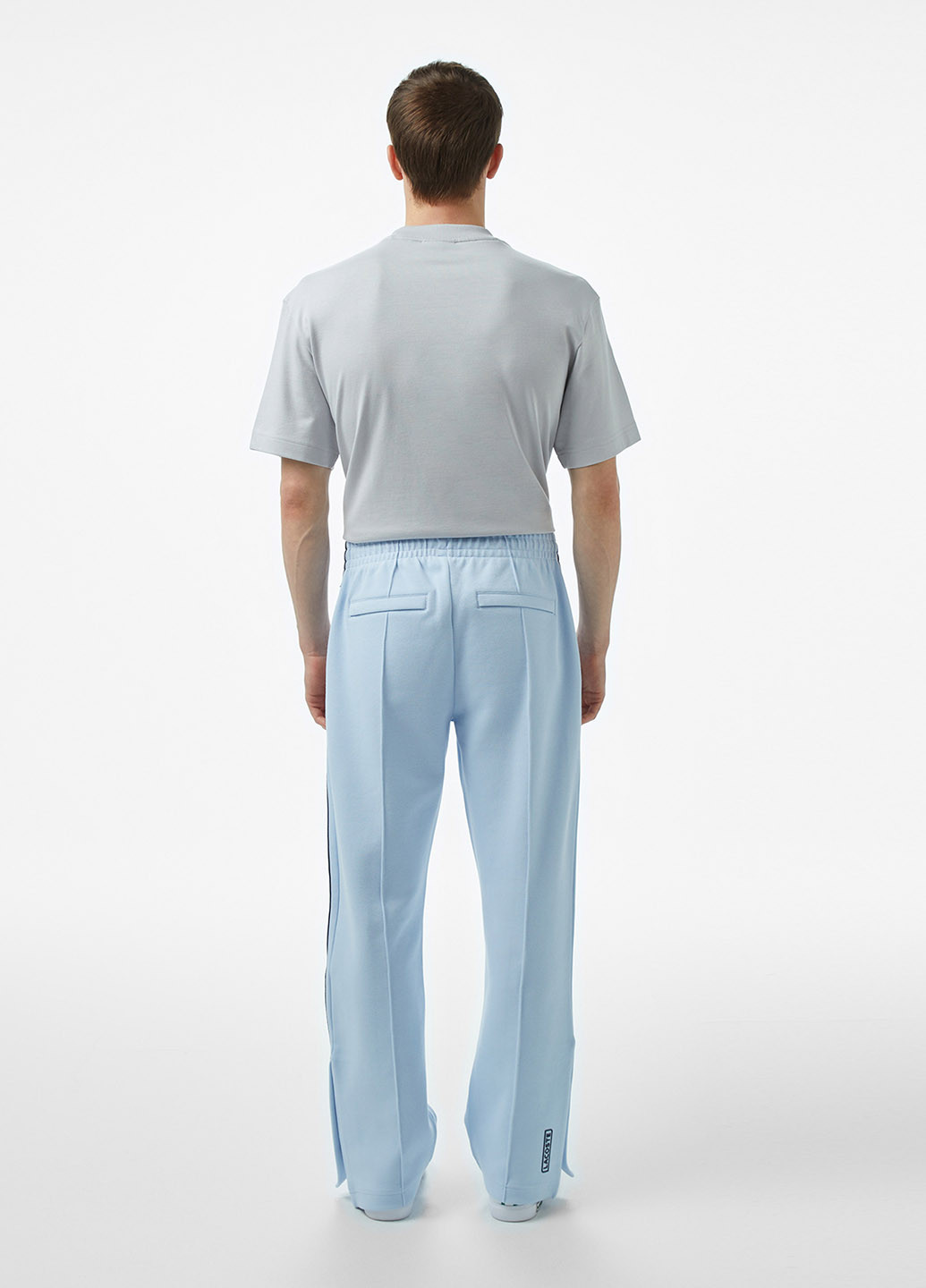 Голубые спортивные демисезонные прямые брюки Lacoste