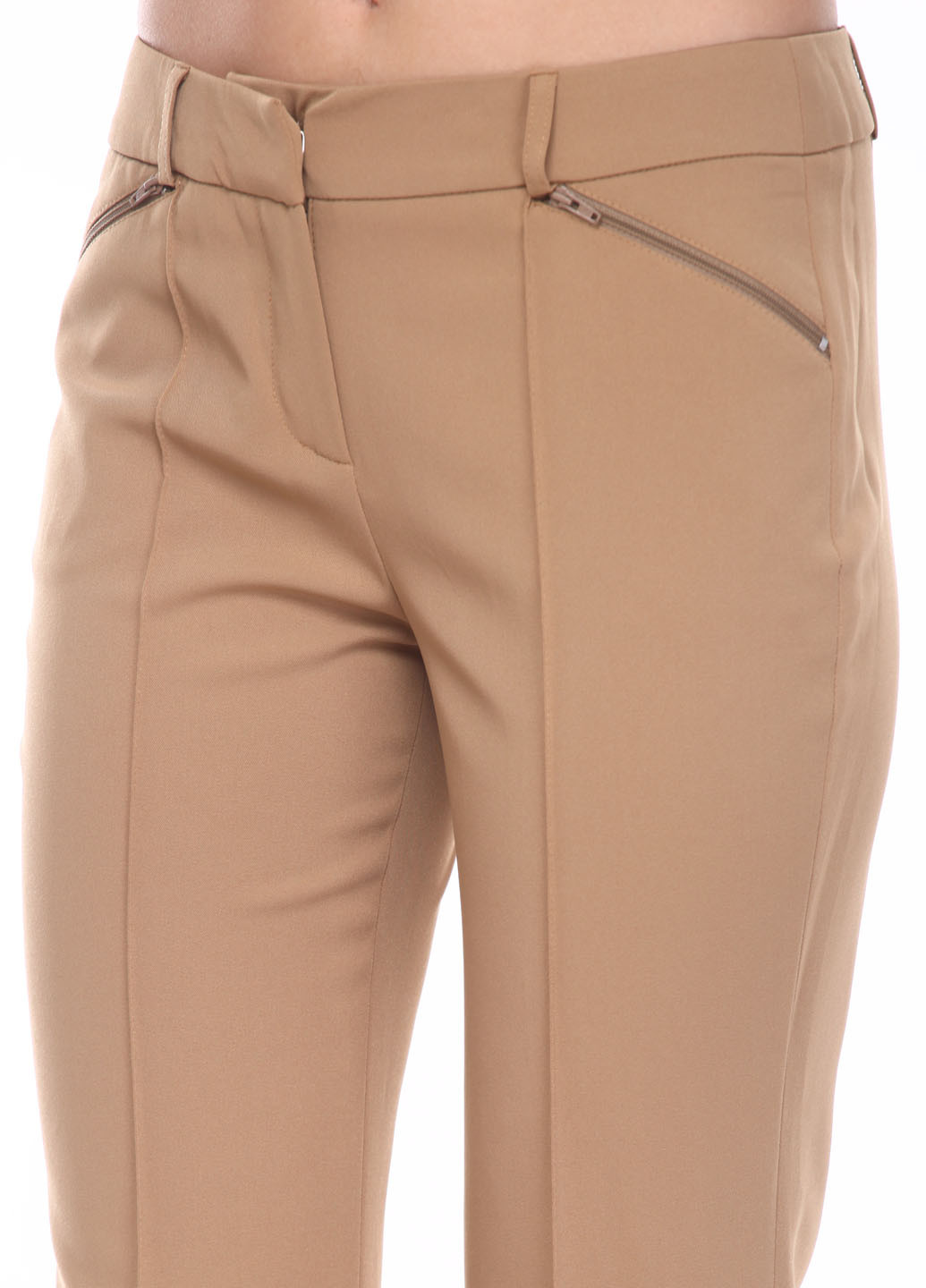 Светло-коричневые кэжуал летние клеш брюки Naf Naf