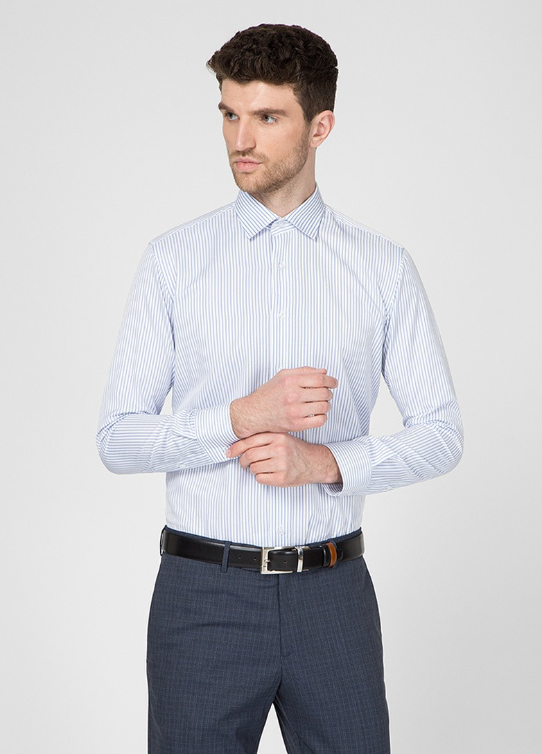 Белая рубашка в полоску NAVI