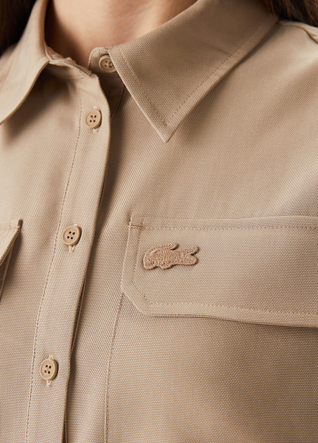 Бежева кежуал сукня поло Lacoste однотонна