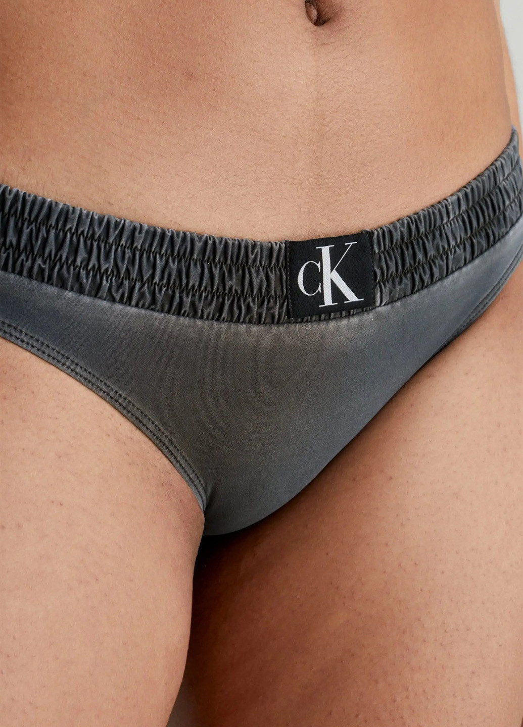 Темно-серые купальные трусики однотонные Calvin Klein