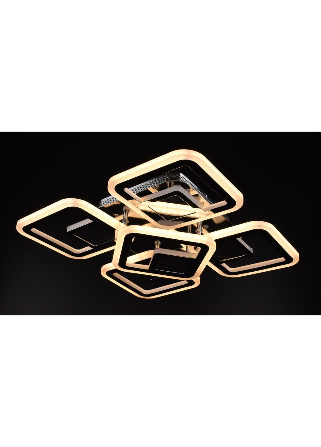 Люстра стельова LED з пультом A2720/4+1S-3D-ch Хром 10х40х40 см. Sunnysky (253628228)