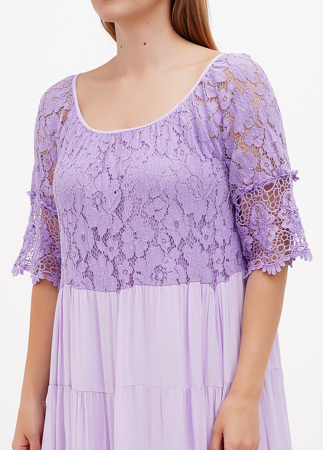 Лавандовое кэжуал платье L&N однотонное