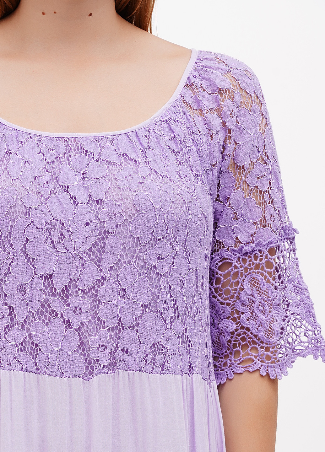 Лавандовое кэжуал платье L&N однотонное