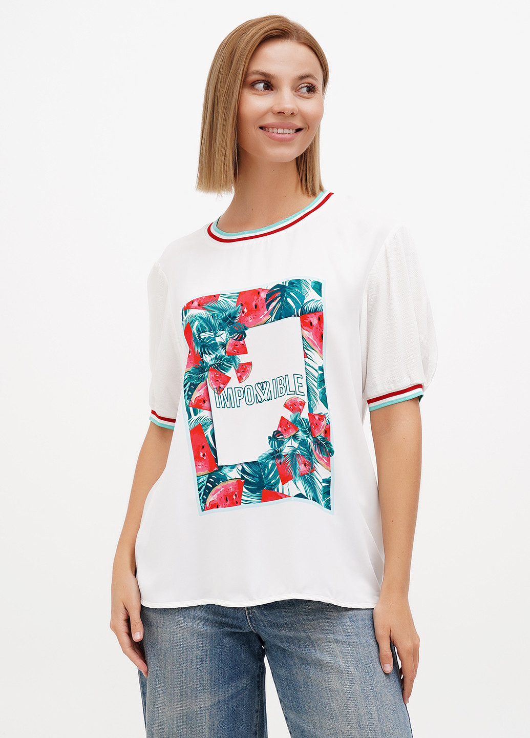 Молочная блуза Sassofono