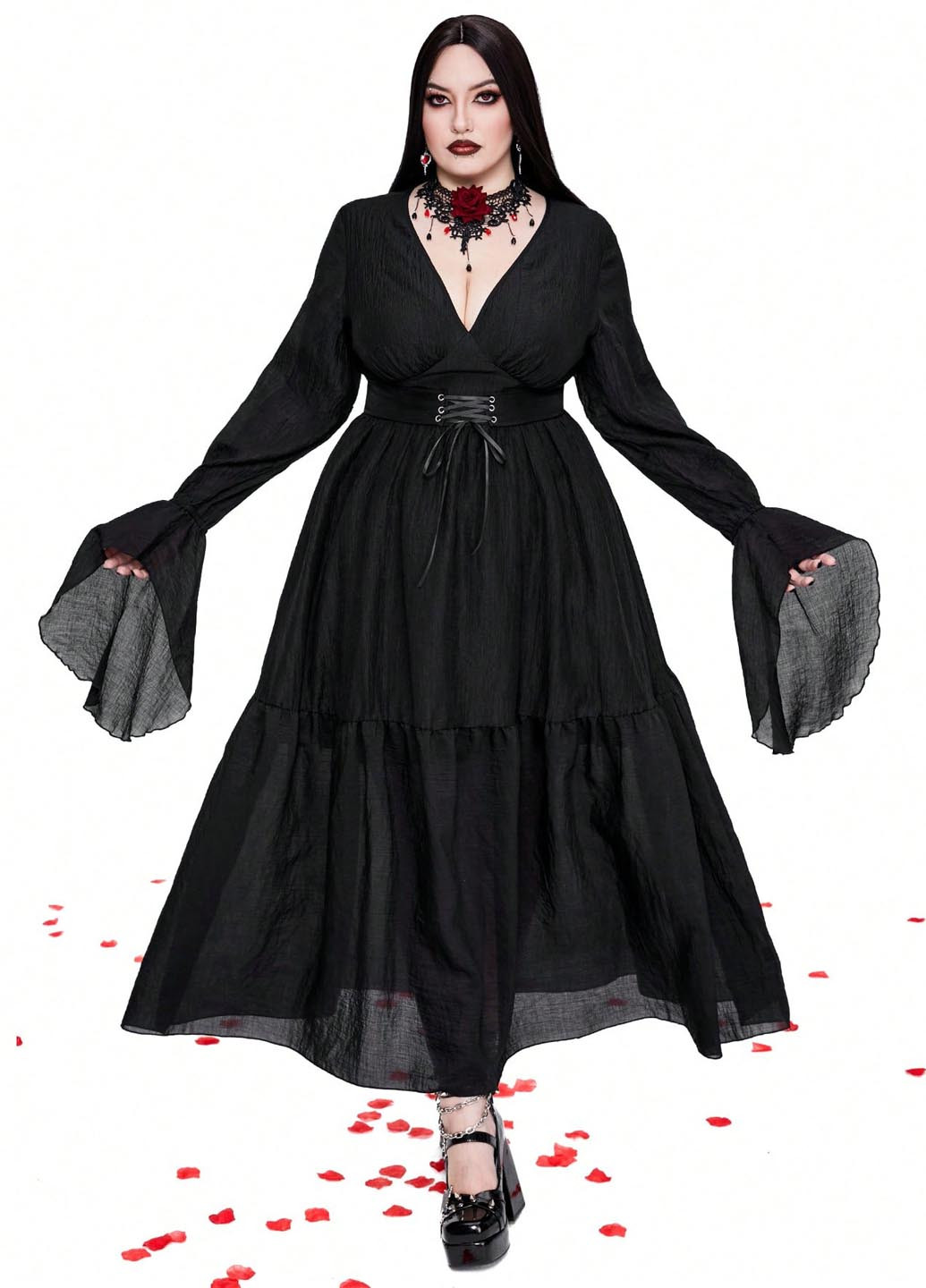 Чорна кежуал сукня в стилі армпір SHEIN однотонна