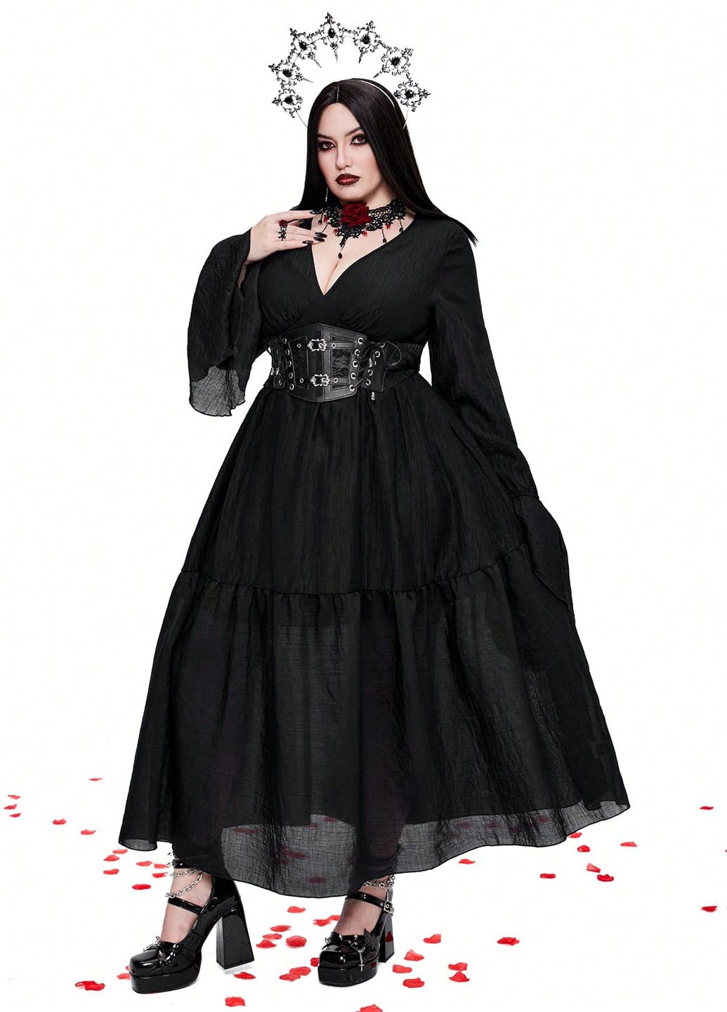 Чорна кежуал сукня в стилі армпір SHEIN однотонна