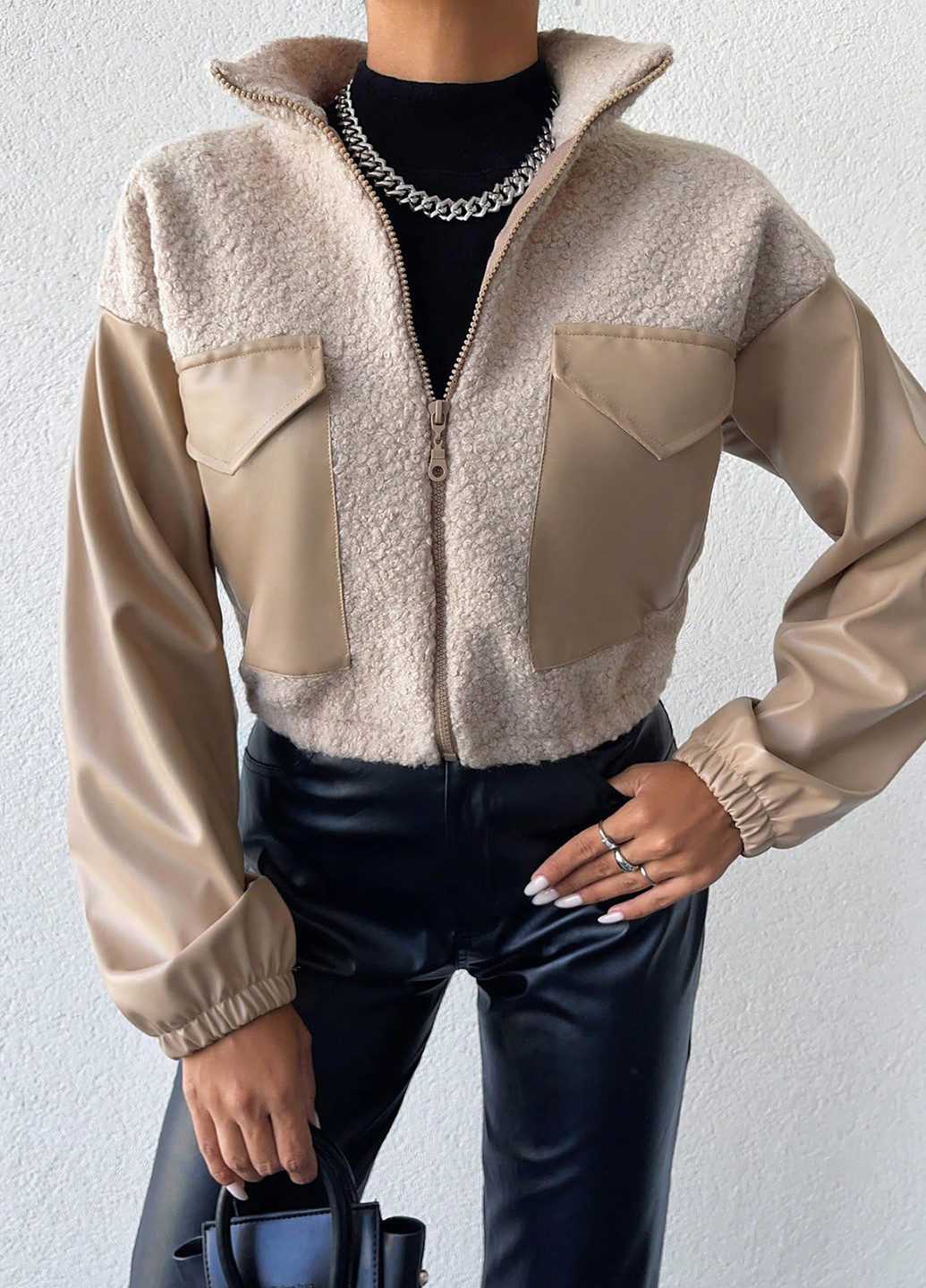 Бежева демісезонна куртка SHEIN