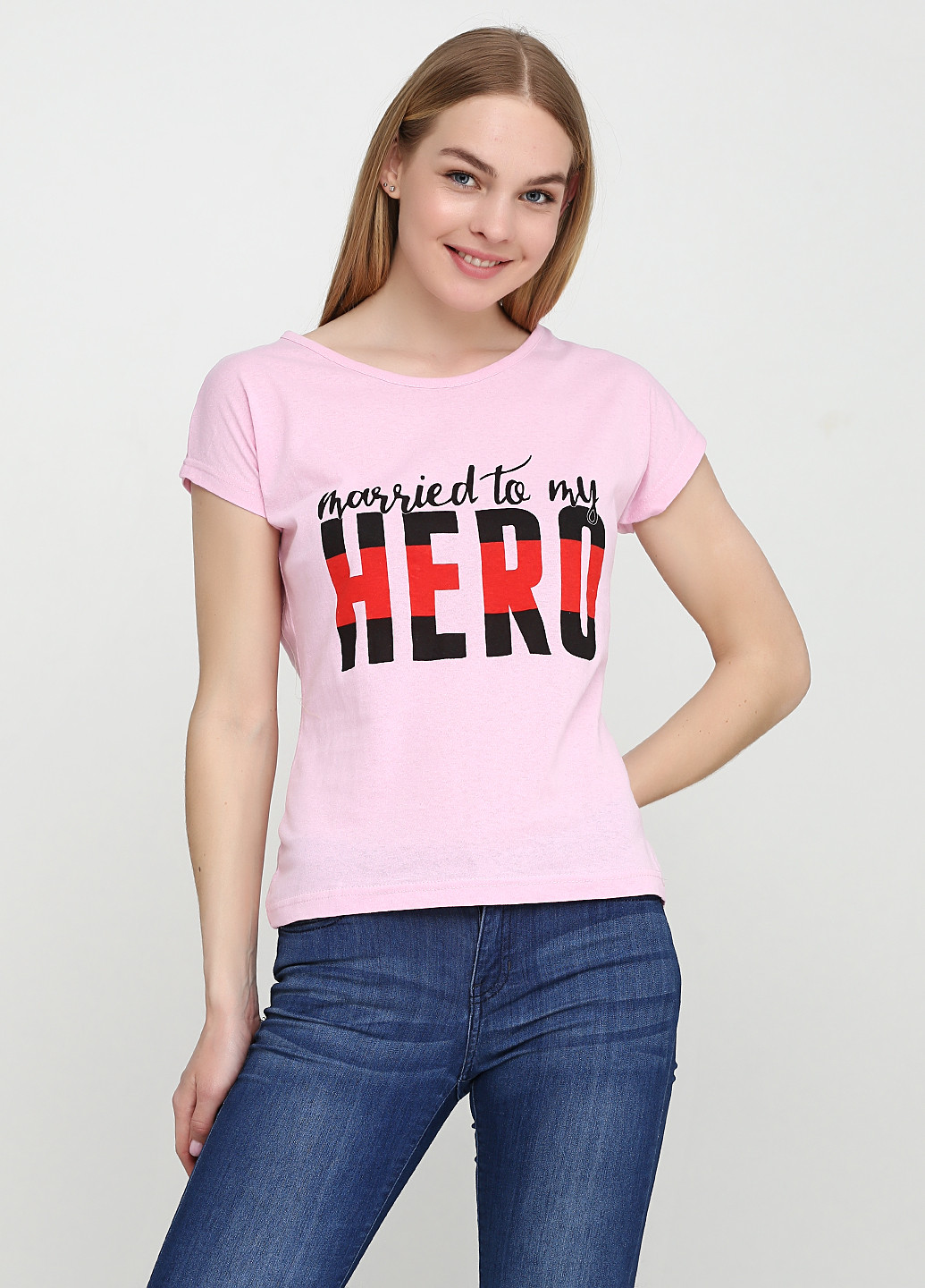 Світло-рожева літня футболка Carla Mara