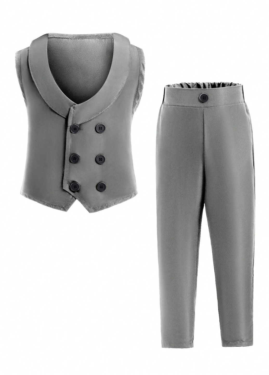 Сірий демісезонний костюм (жилет, штани) брючний SHEIN