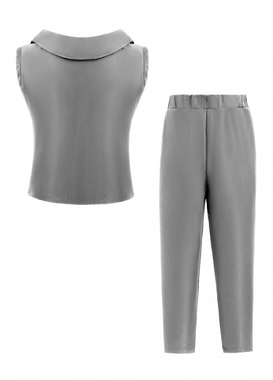 Сірий демісезонний костюм (жилет, штани) брючний SHEIN