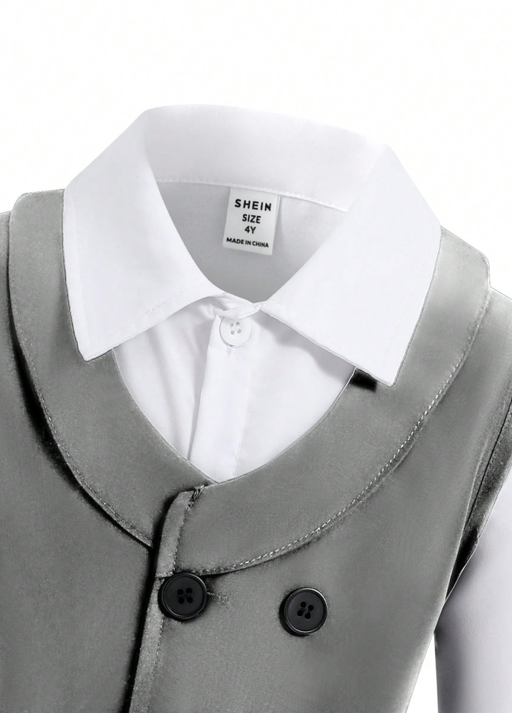 Сірий демісезонний костюм (жилет, штани) брючний SHEIN