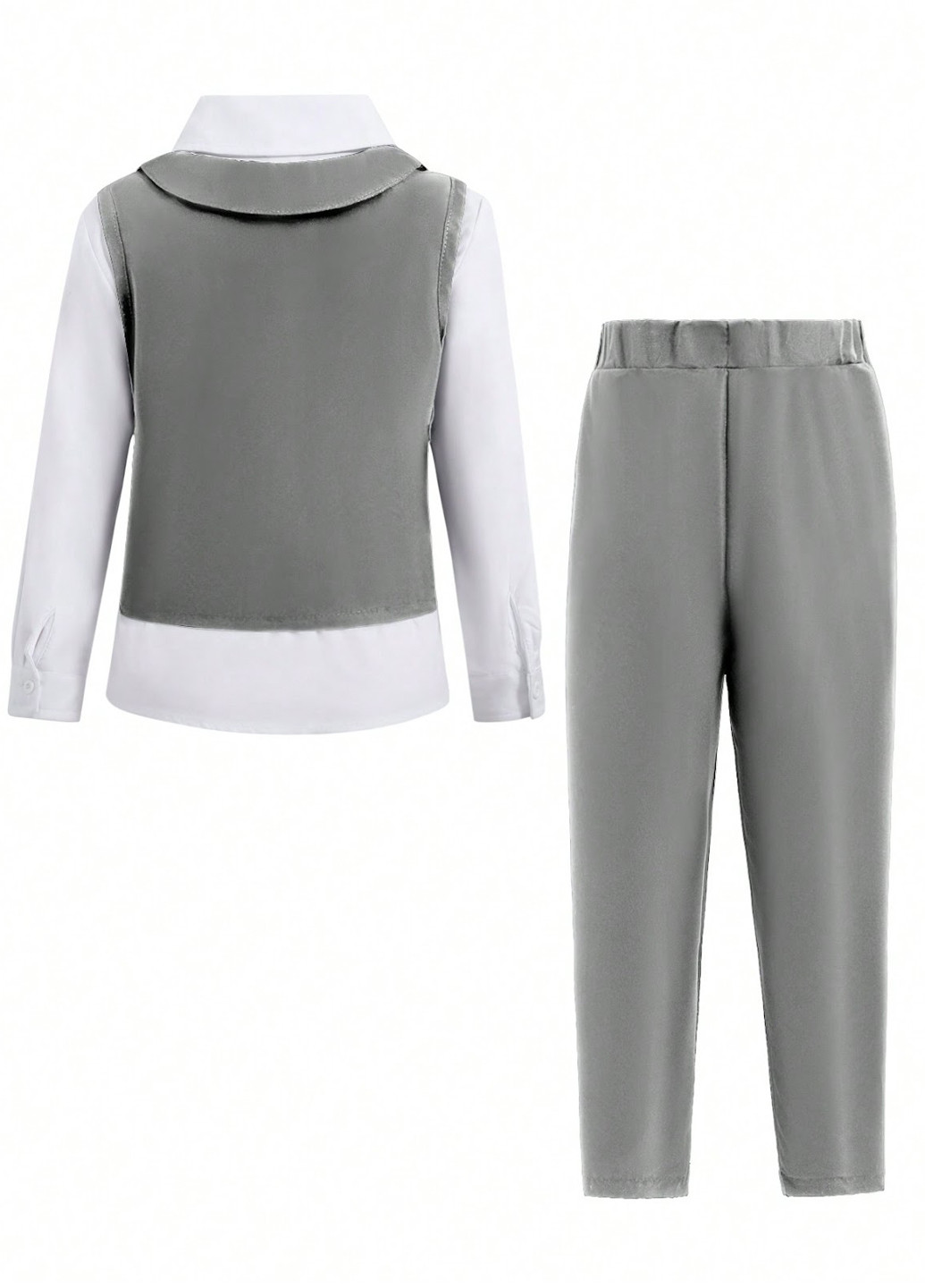 Сірий демісезонний костюм (жилет, штани) брючний SHEIN