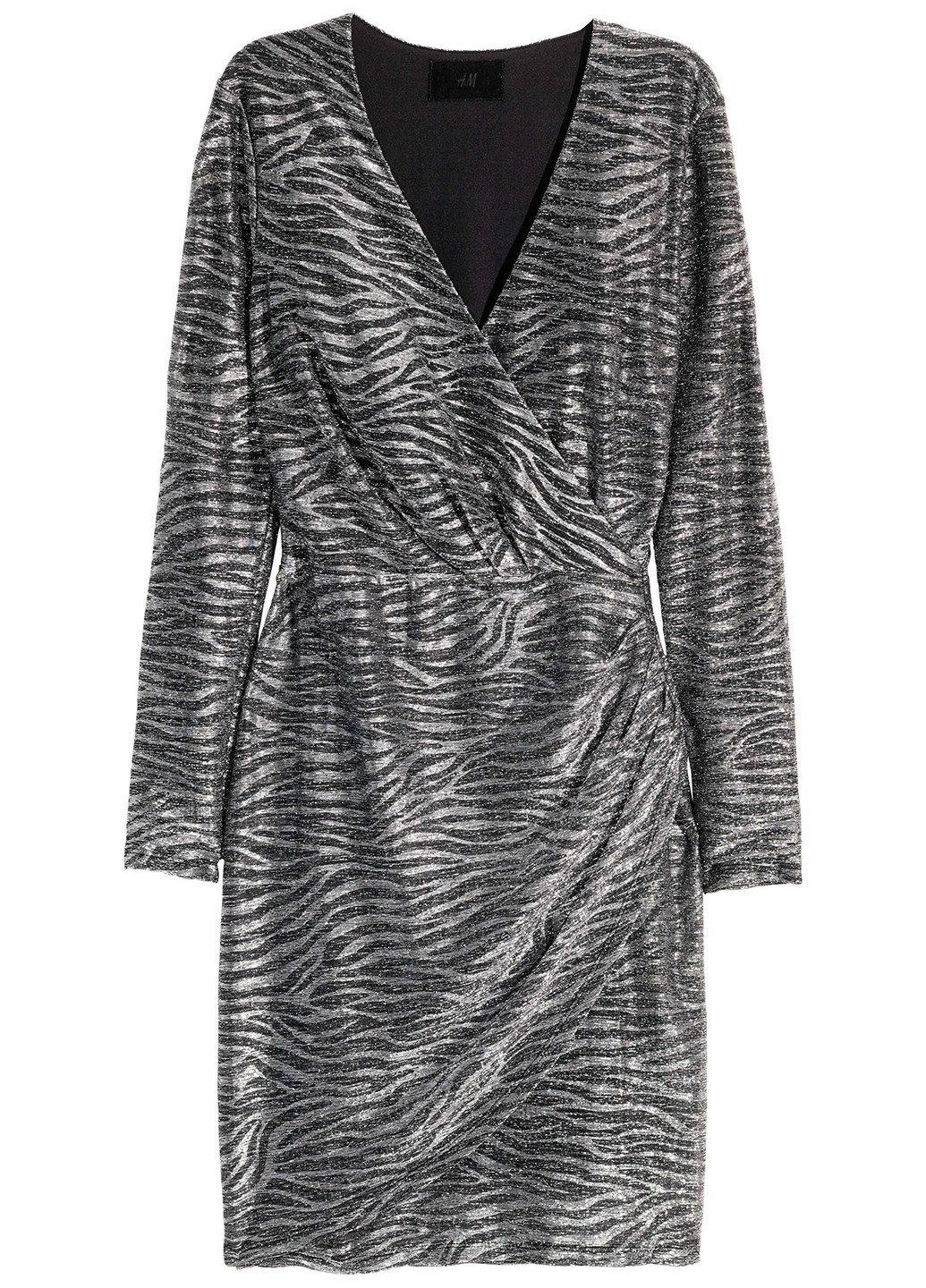 Сріблястий кежуал сукня футляр H&M з орнаментом