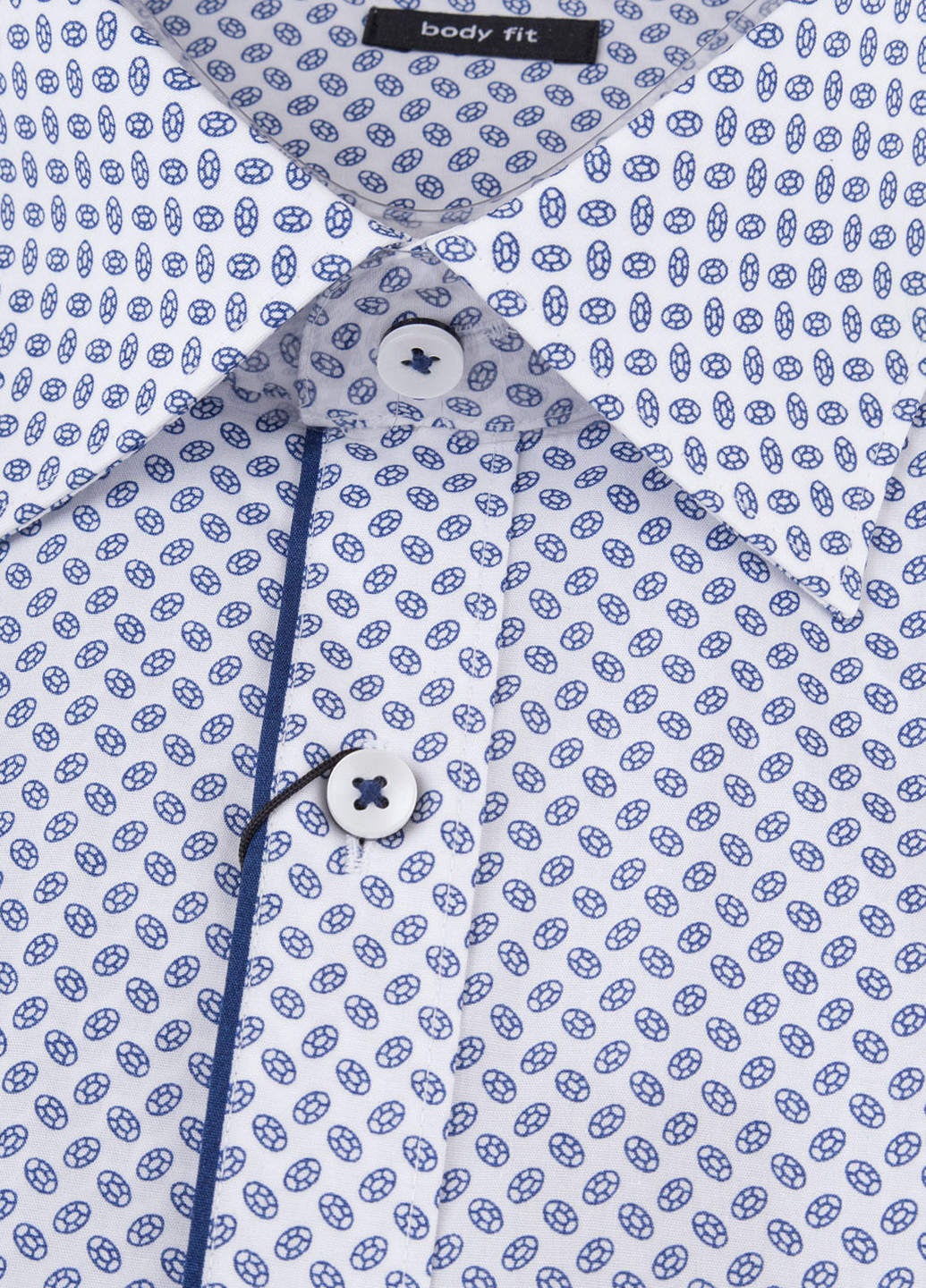 Голубой классическая рубашка с абстрактным узором Olymp