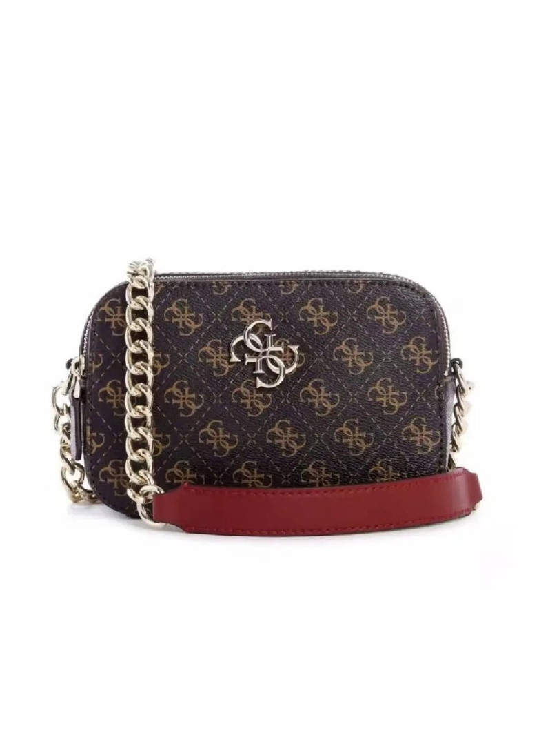 Женская прямоугольная сумочка кросс-боди на цепочке GUESS ELLIANA коричневая No Brand (253384189)