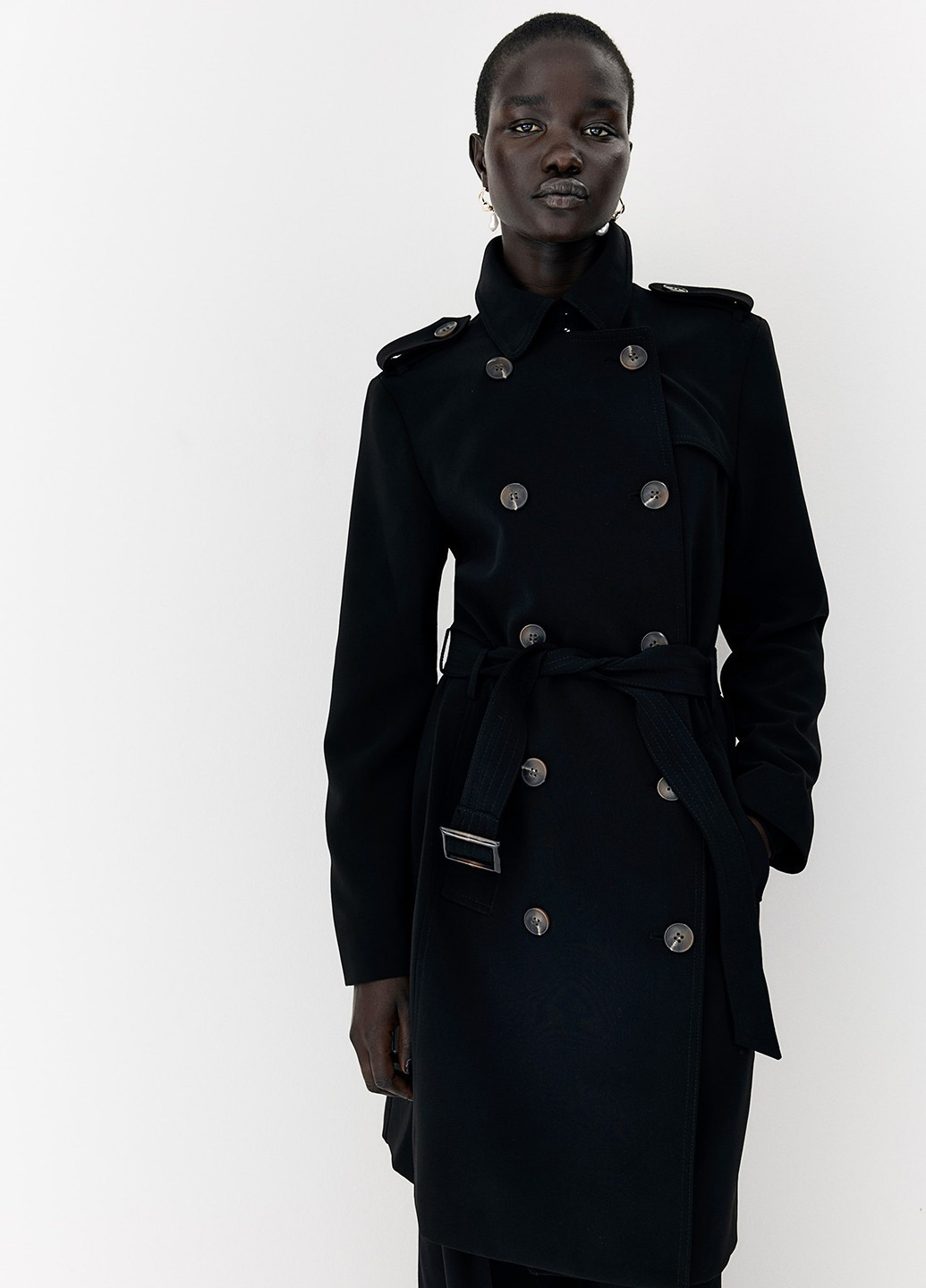 Плащ H&M тренчкот на гудзиках демісезон (365716968)