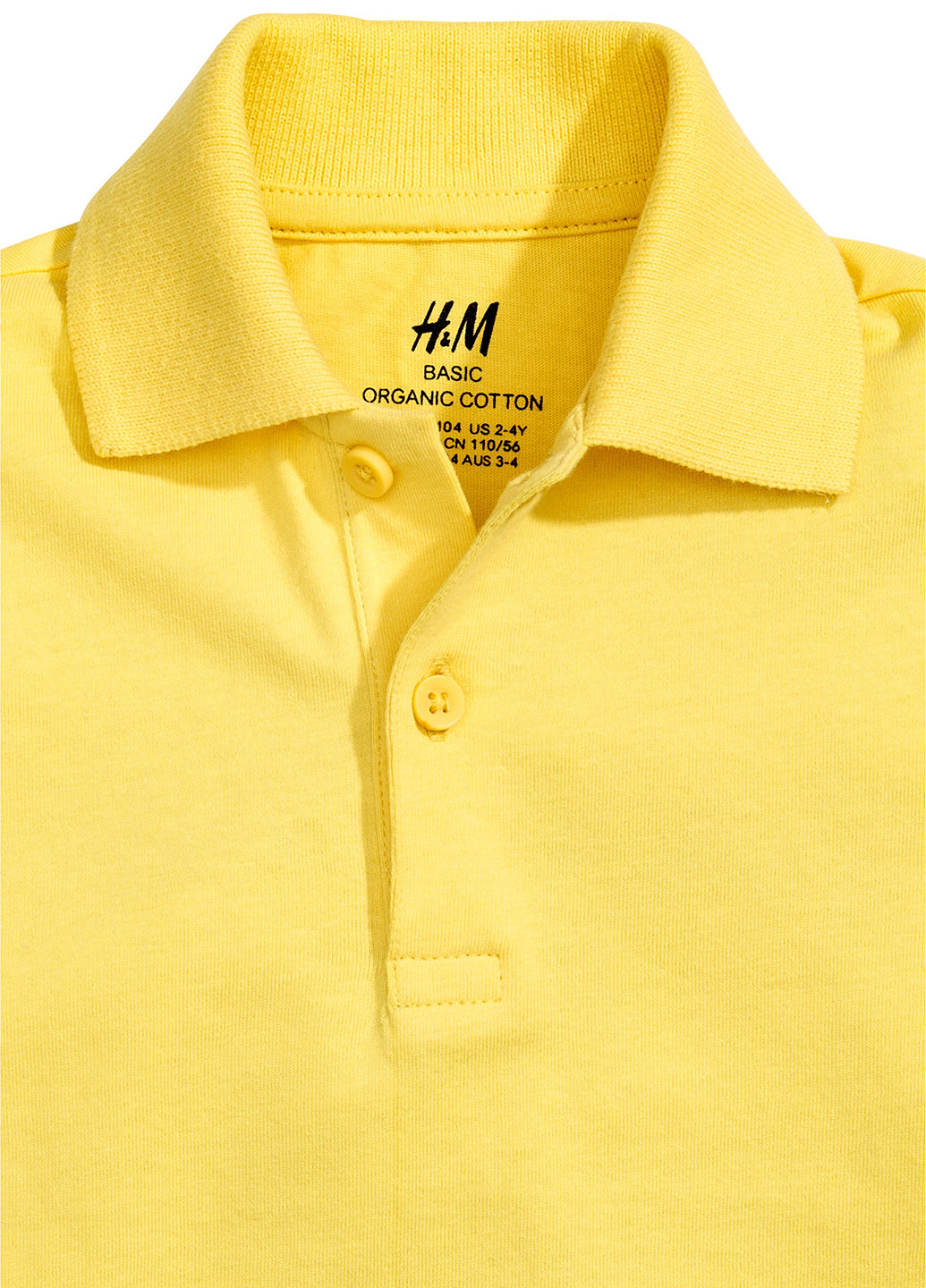 Желтая детская футболка-поло для мальчика H&M однотонная
