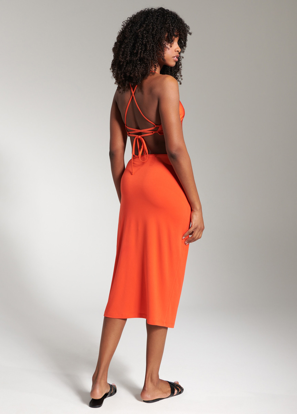 Оранжевая кэжуал однотонная юбка Sinsay а-силуэта (трапеция)