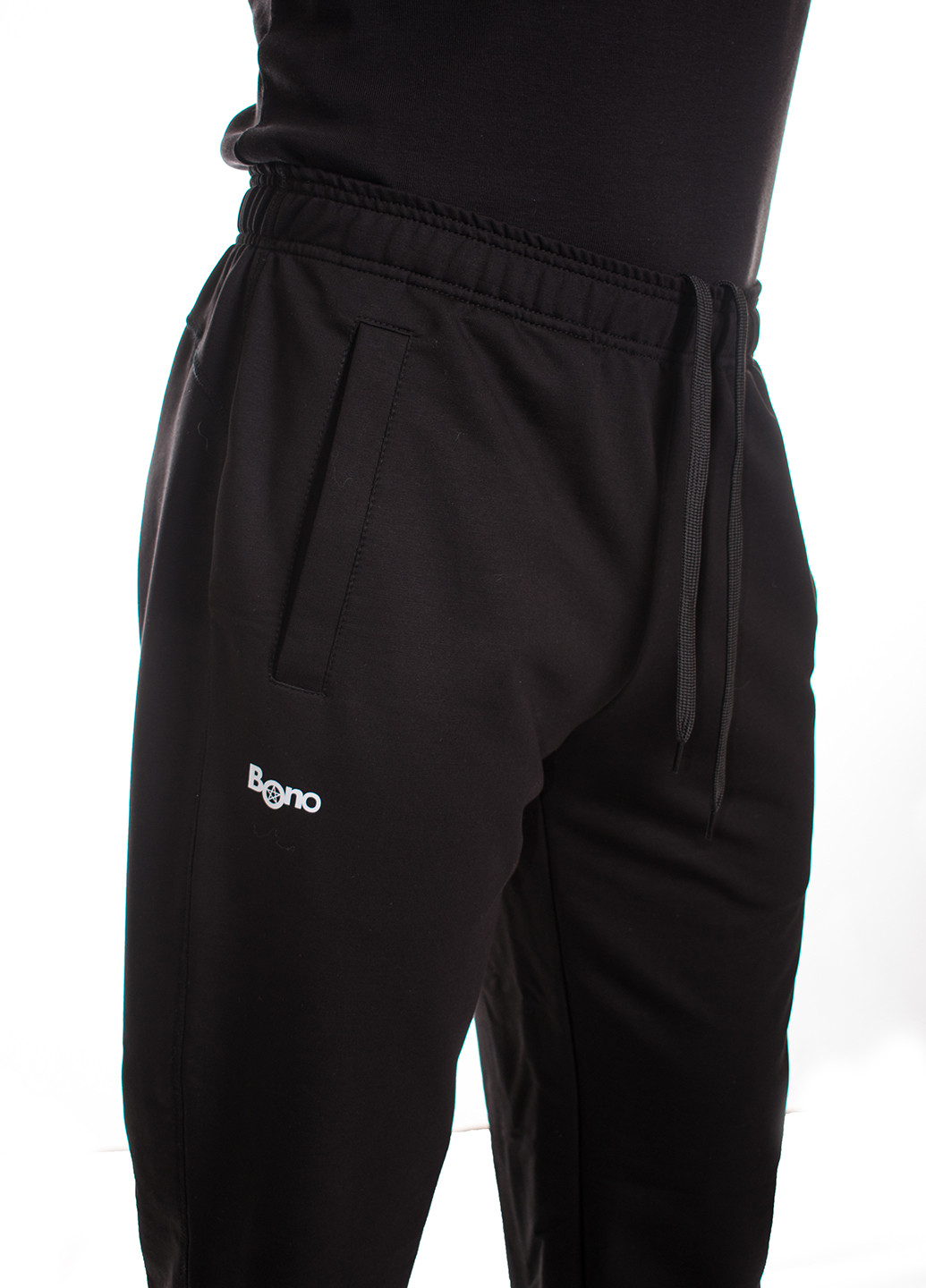 Черные спортивные демисезонные прямые брюки Bono