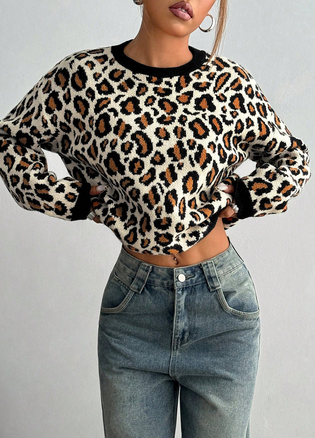 Комбинированный демисезонный джемпер джемпер SHEIN