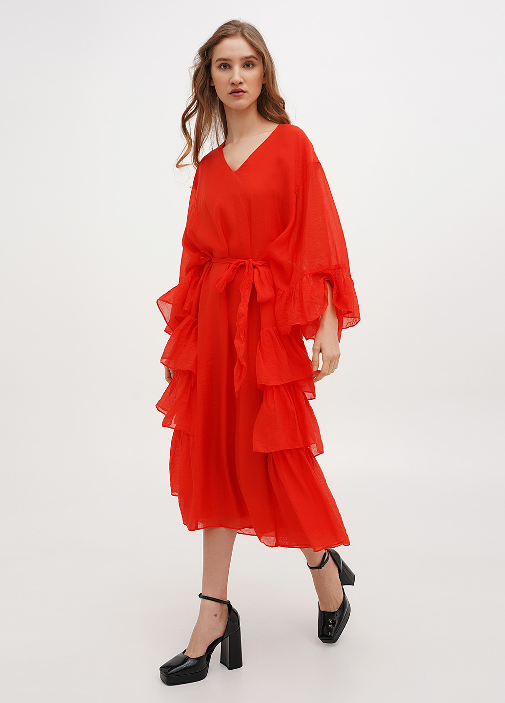 Червона коктейльна сукня оверсайз H&M однотонна