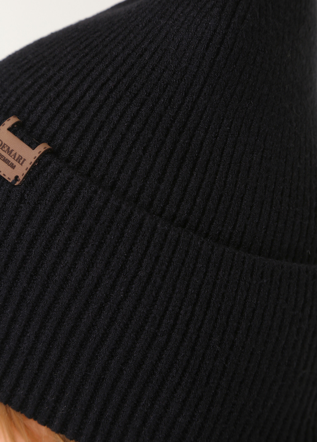 Тепла зимова жіноча кашемірова шапка з відворотом без підкладки 500022 DeMari (244712847)