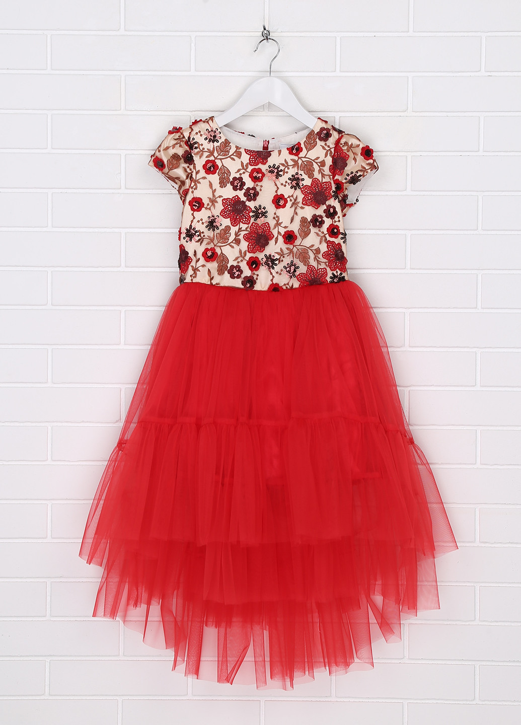 Красное праздничный платье Sasha с цветочным принтом