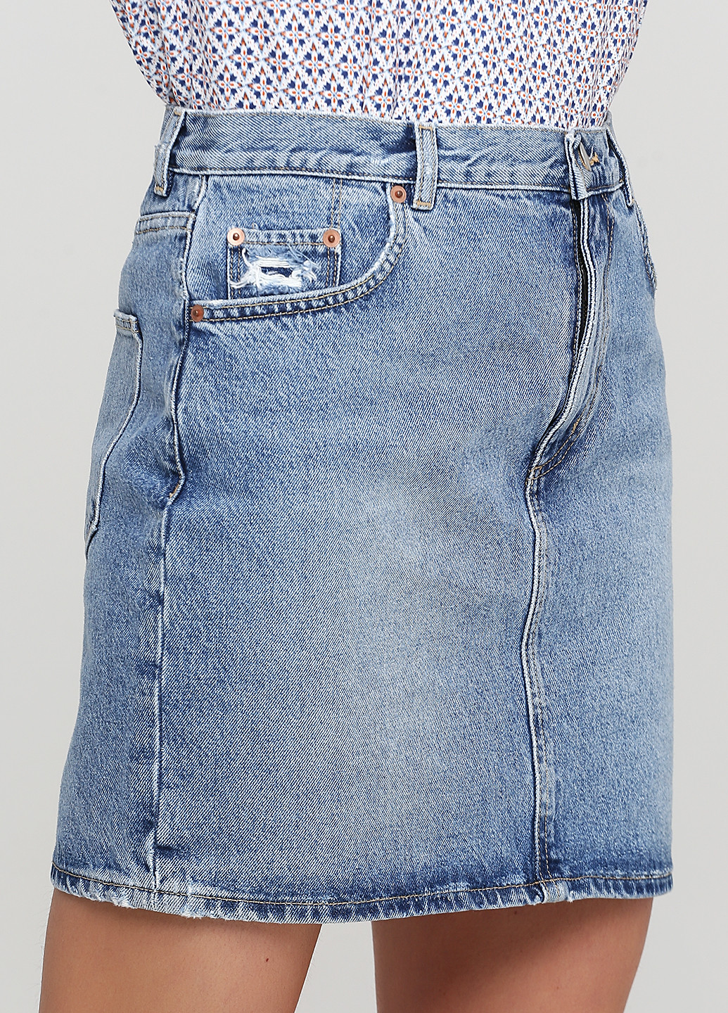 Синяя джинсовая однотонная юбка & Other Stories