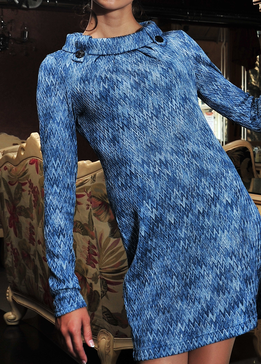 Синее кэжуал платье V&V