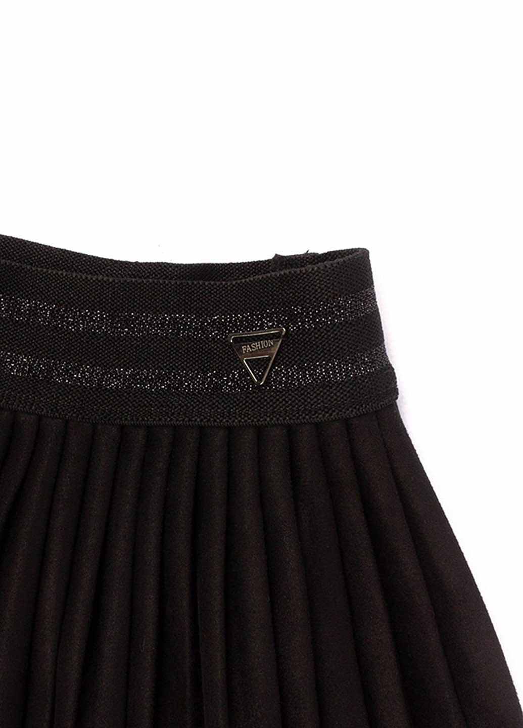 Черная кэжуал однотонная юбка Mevis плиссе, клешированная