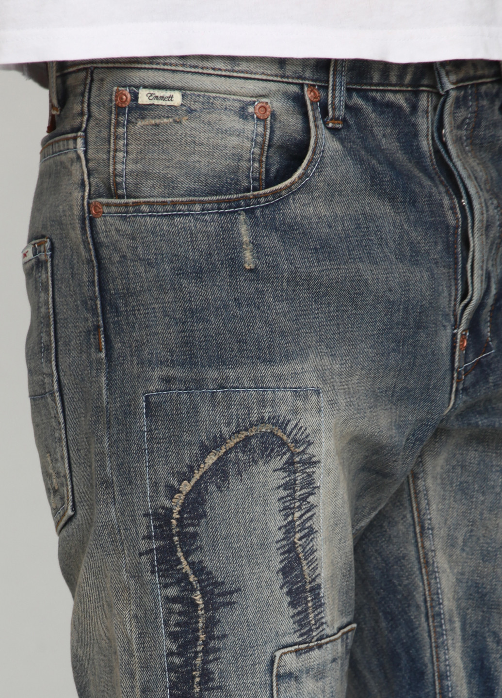 Темно-синие демисезонные со средней талией джинсы Emmett