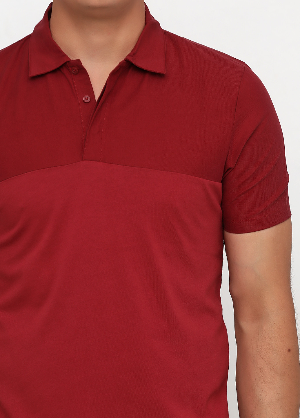 Бордовая футболка-поло для мужчин JACK&JONES однотонная