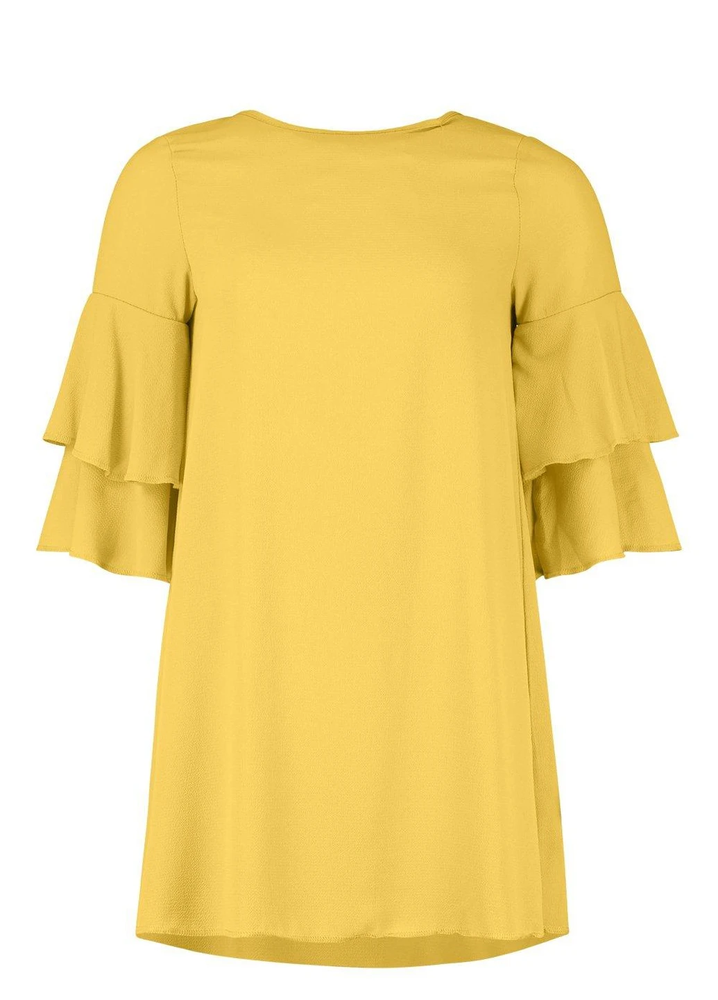 Горчичное кэжуал платье Boohoo однотонное