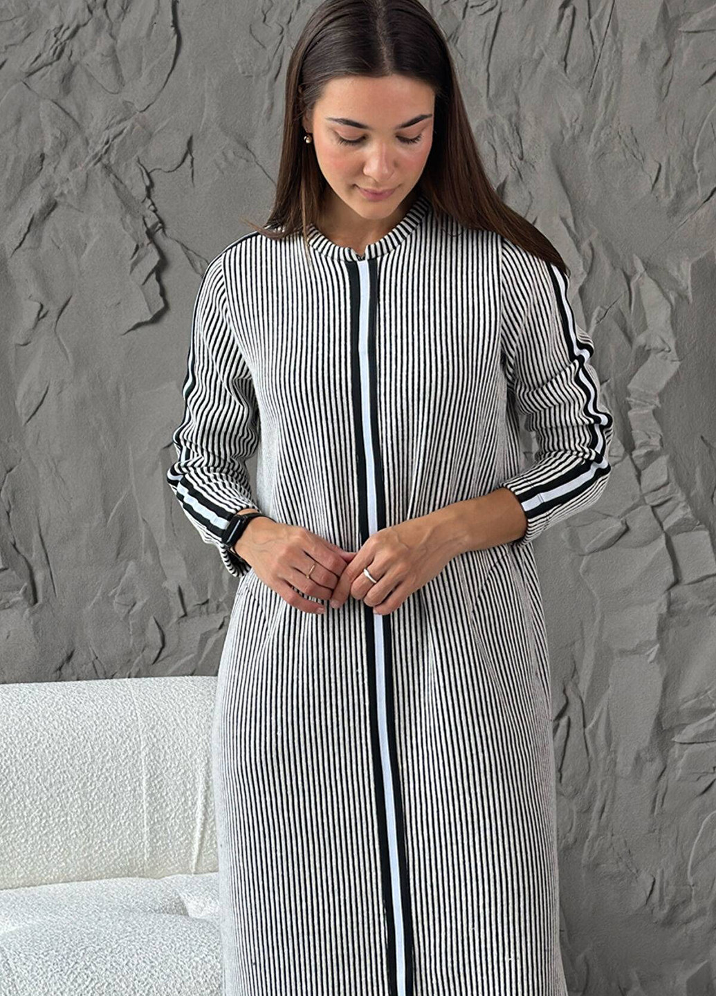 Білий кежуал сукня No Brand в смужку