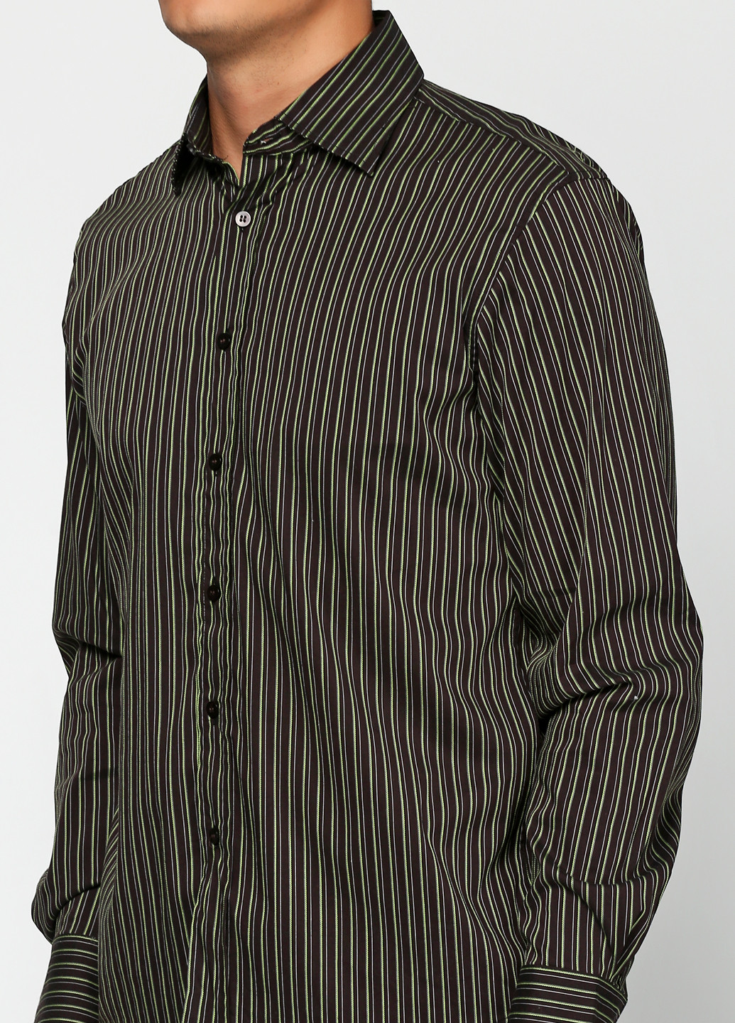 Черная кэжуал рубашка в полоску D.B.C с длинным рукавом