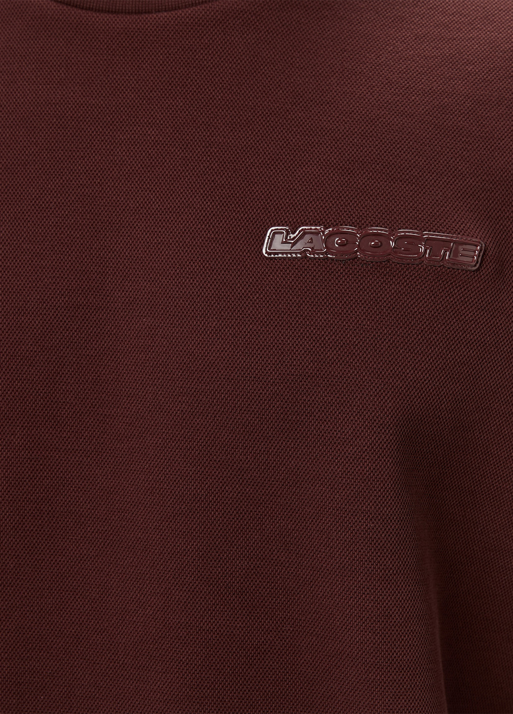 Бордовый свитшот Lacoste однотонный нашивки (329694537)