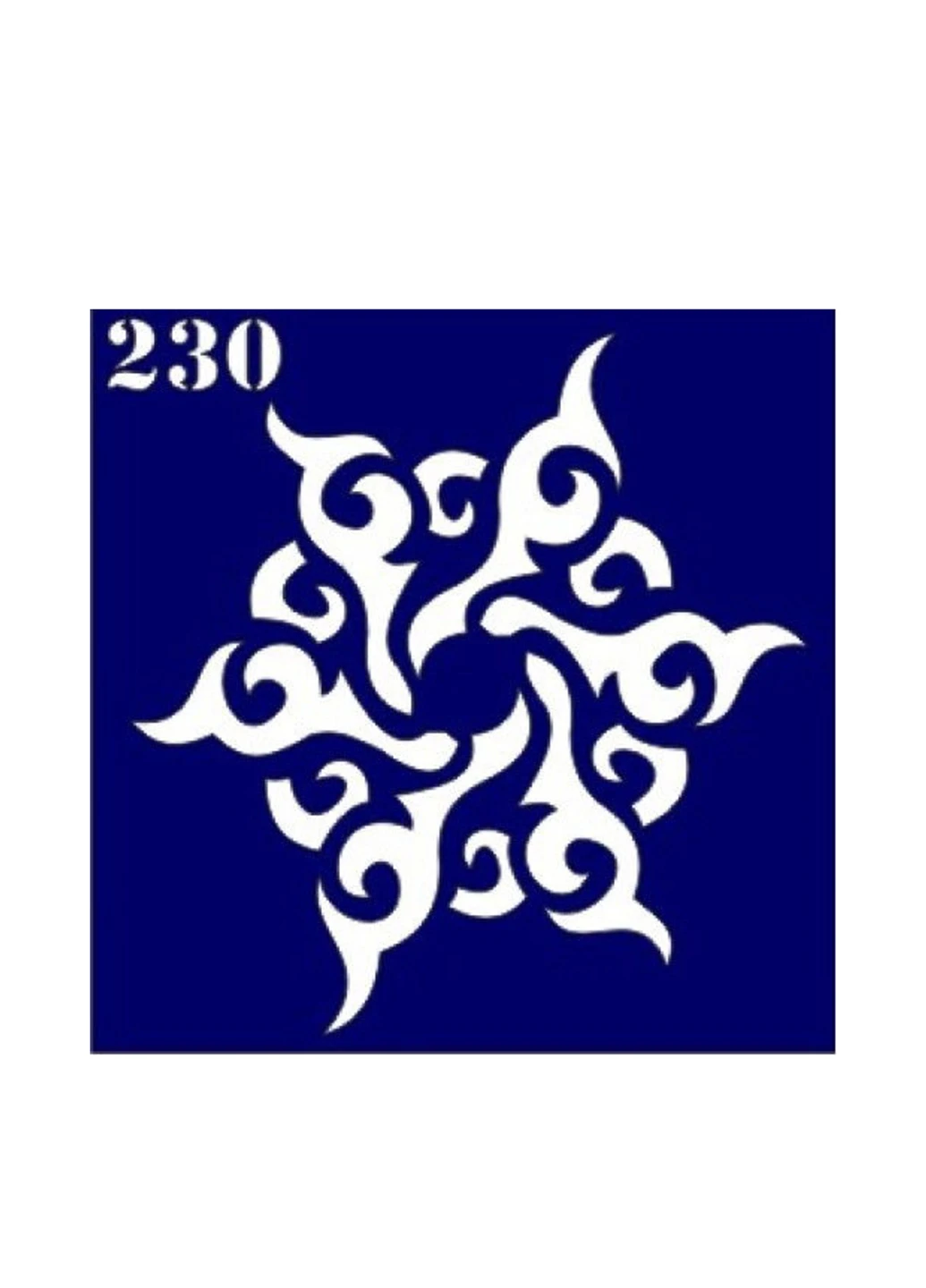 Трафарет для бодіарту, 230(1 шт.) 6х6 см Mayur (160879195)