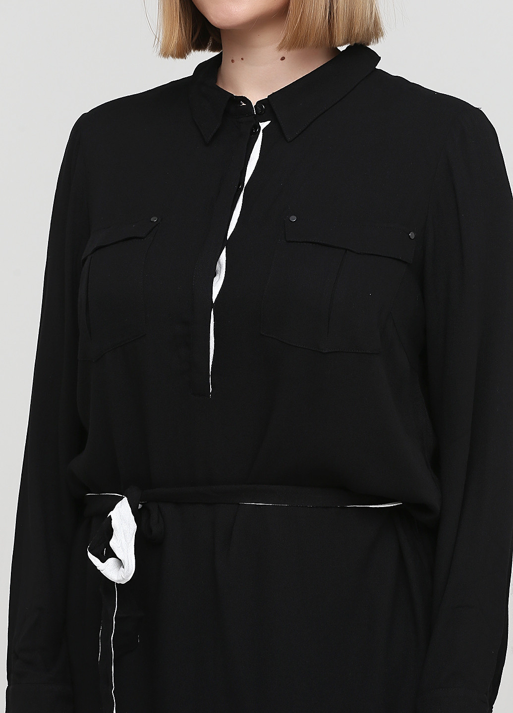 Черное кэжуал платье рубашка Jacqueline Riu однотонное