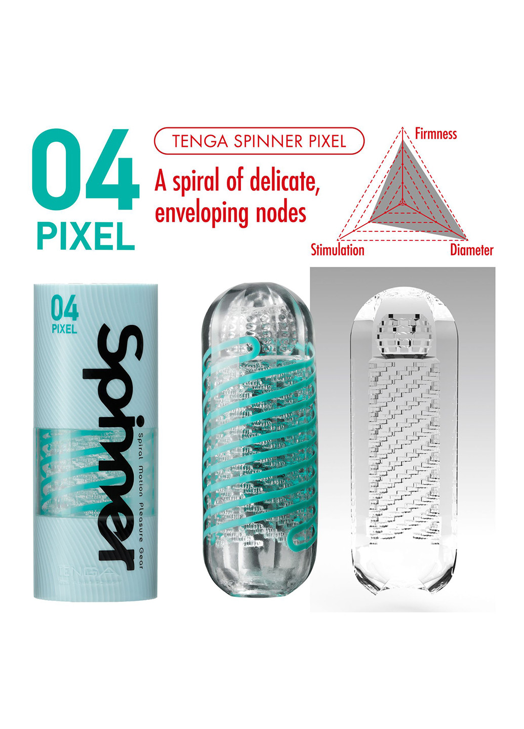 Мастурбатор Spinner 04 Pixel с упругой стимулирующей спиралью внутри Tenga (254151133)