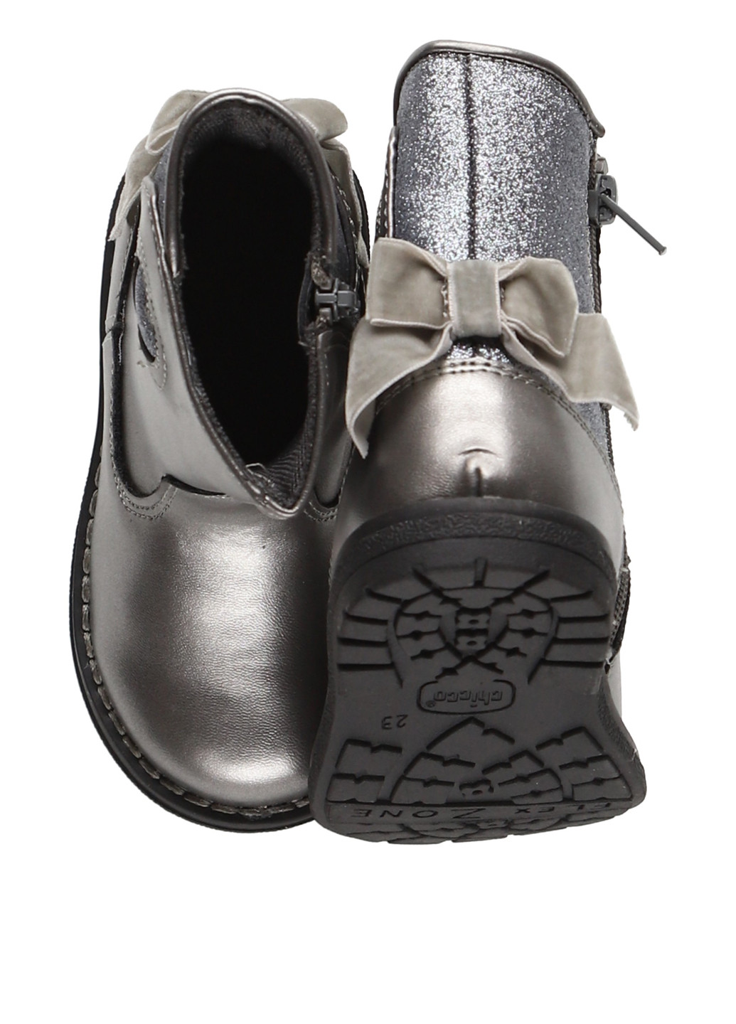 Осенние сапоги Chicco с бантом, с аппликацией, с глиттером